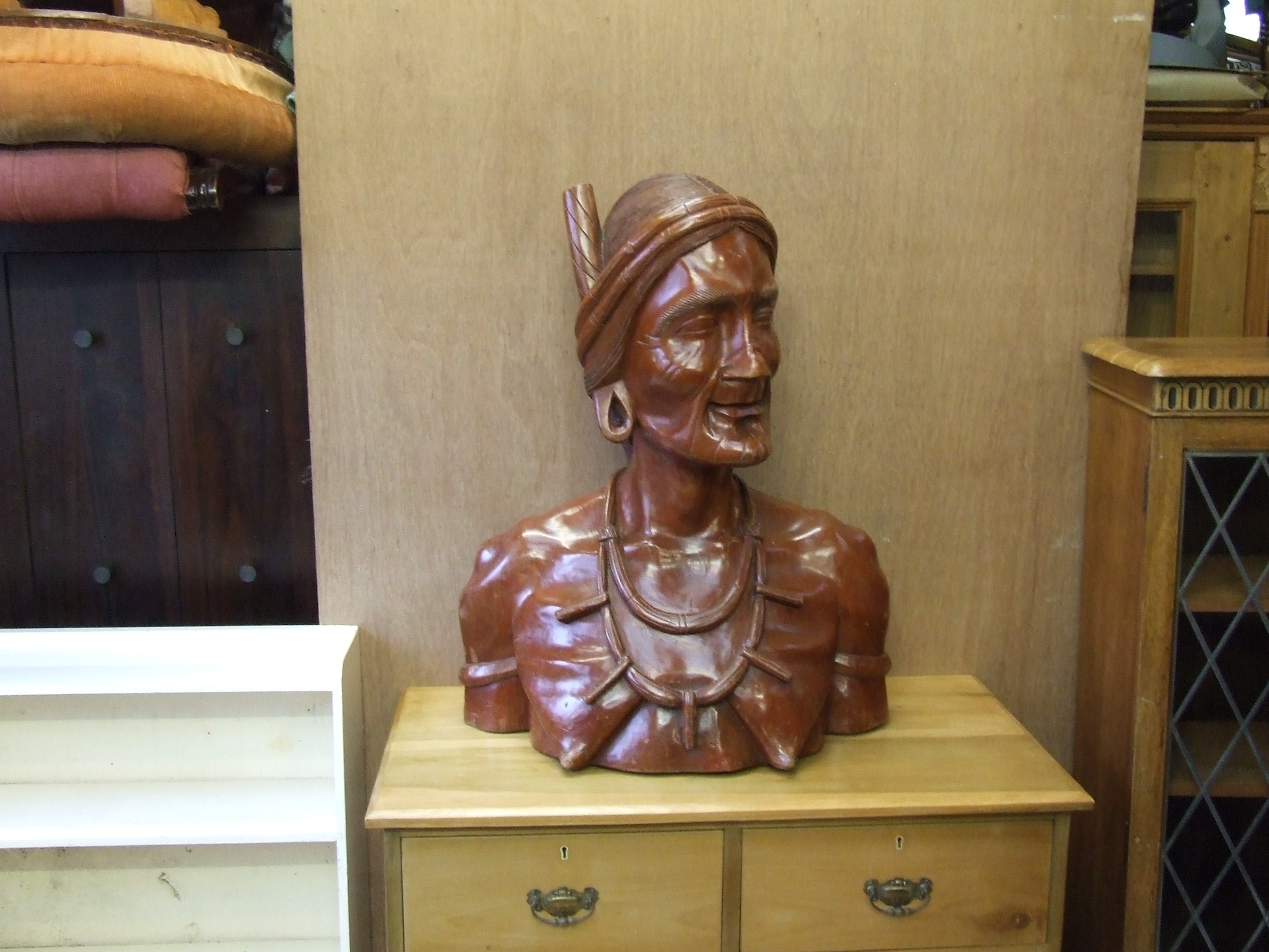 Female Native American Indian Hardwood Bust. - Shop - Antiques ...